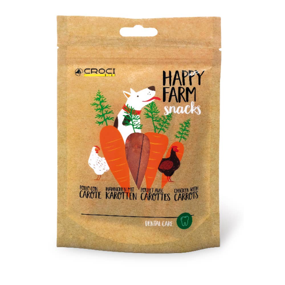 Snack pour chien - Poulet et carottes Happy Farm - Crosses